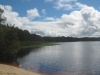 Lake Ainsworth in Lennox Head ist mit Teebaumoel versetzt